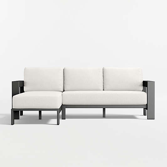 Walker 2-Piece Left-Arm Chaise Metal Outdoor Sectional Sofa with Canvas Canvas Sunbrella ® Cushions