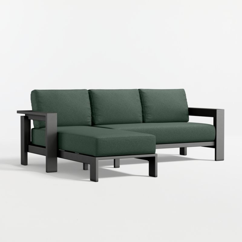 Walker 2-Piece Left-Arm Chaise Metal Outdoor Sectional with Cast Ivy Sunbrella ® Cushions - image 6 of 9
