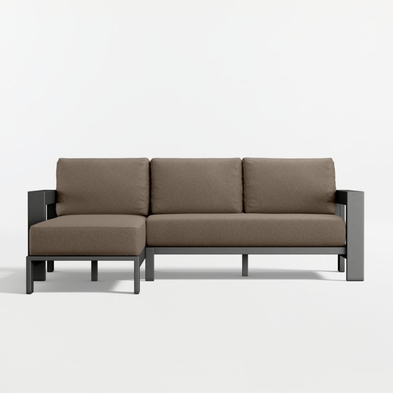Viewing product image Walker 2-Piece Left-Arm Chaise Metal Outdoor Sectional with Cast Shale Sunbrella ® Cushions - image 1 of 10