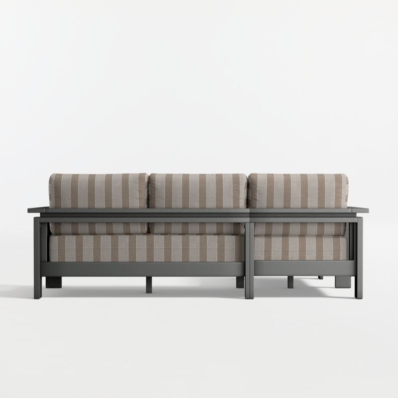 Walker 2-Piece Left-Arm Chaise Metal Outdoor Sectional with Range Dune Stripe Sunbrella ® Cushions - image 8 of 8