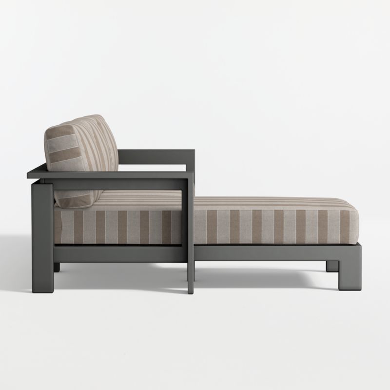 Walker 2-Piece Left-Arm Chaise Metal Outdoor Sectional with Range Dune Stripe Sunbrella ® Cushions - image 7 of 8