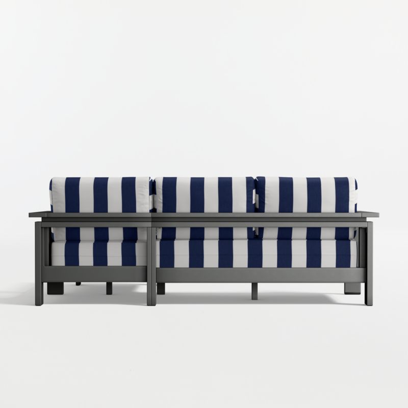 Walker 2-Piece Right-Arm Chaise Metal Outdoor Sectional with Navy and White Cabana Stripe Sunbrella ® Cushions - image 15 of 16
