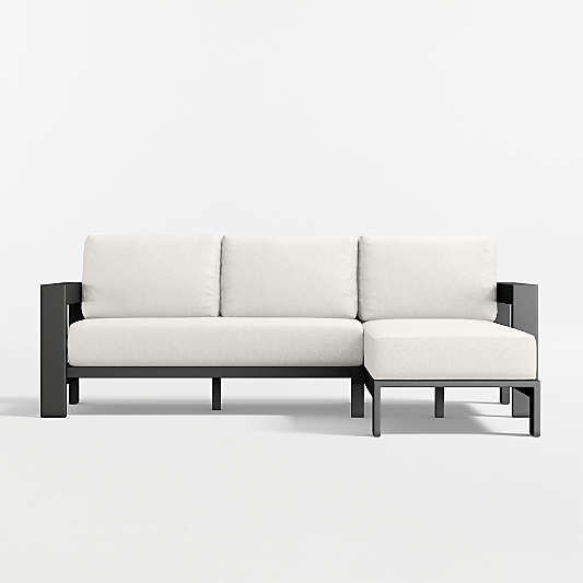 Walker 2-Piece Right-Arm Chaise Metal Outdoor Sectional Sofa with Canvas Canvas Sunbrella ® Cushions