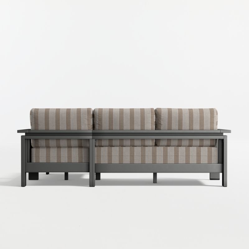 Walker 2-Piece Right-Arm Chaise Metal Outdoor Sectional with Range Dune Stripe Sunbrella ® Cushions - image 8 of 8