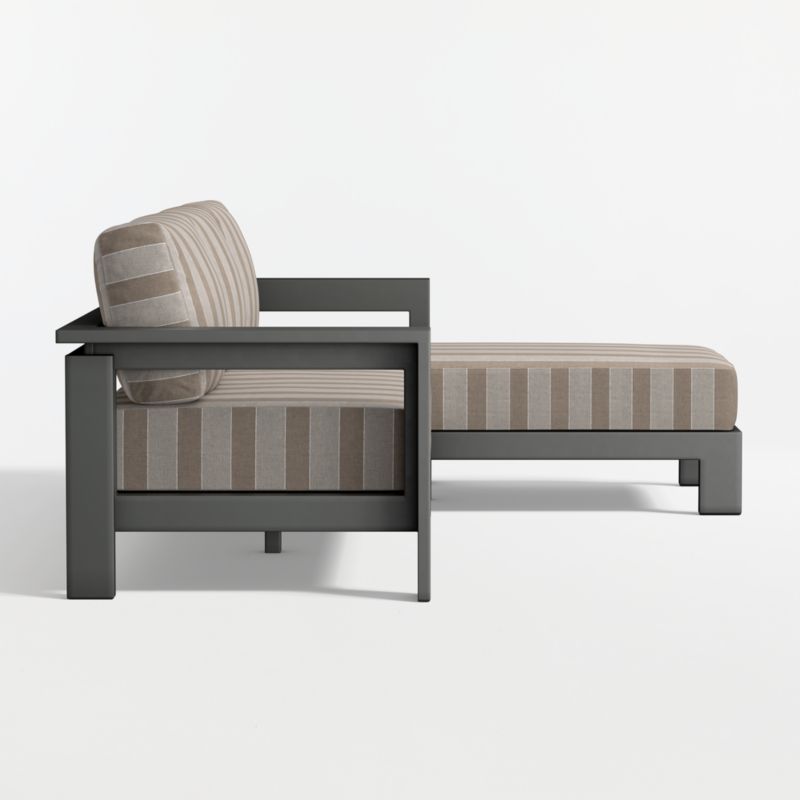 Walker 2-Piece Right-Arm Chaise Metal Outdoor Sectional with Range Dune Stripe Sunbrella ® Cushions - image 7 of 8