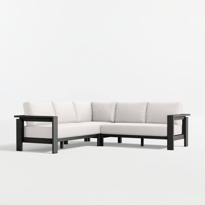 Viewing product image Walker Metal 3-Piece Outdoor Sectional Sofa with Canvas Canvas Sunbrella ® Cushions - image 1 of 10