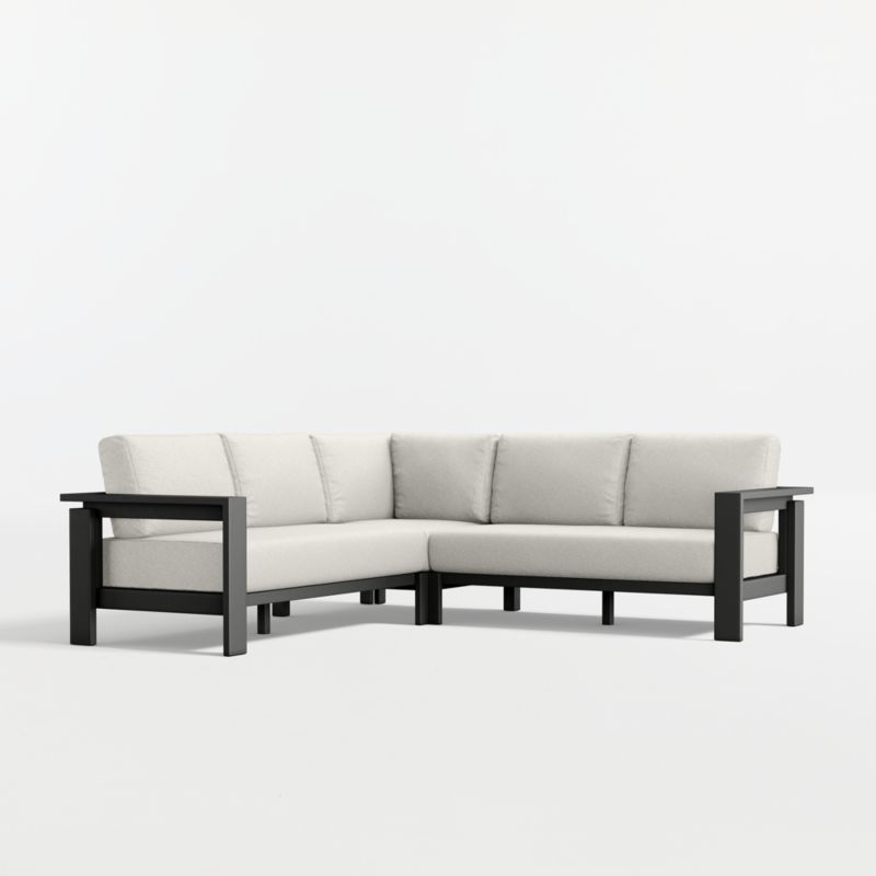 Viewing product image Walker Metal 3-Piece Outdoor Sectional Sofa with Canvas Natural Sunbrella ® Cushions - image 1 of 10