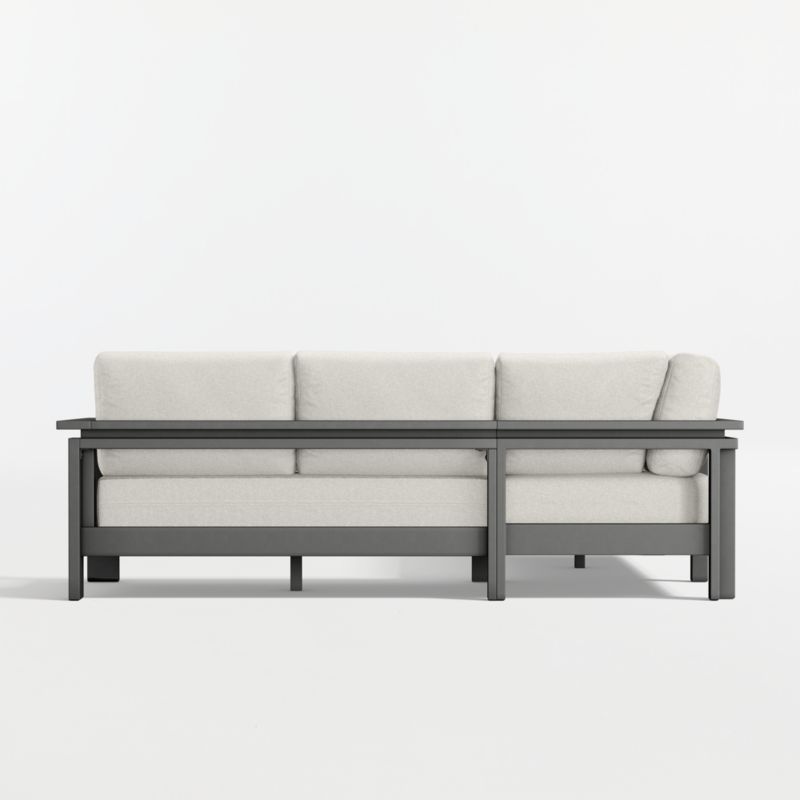 Walker Metal 3-Piece Outdoor Sectional Sofa with Canvas Natural Sunbrella ® Cushions