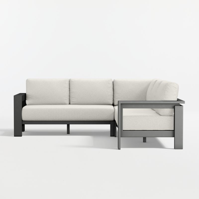 Walker Metal 3-Piece Outdoor Sectional Sofa with Canvas Natural Sunbrella ® Cushions