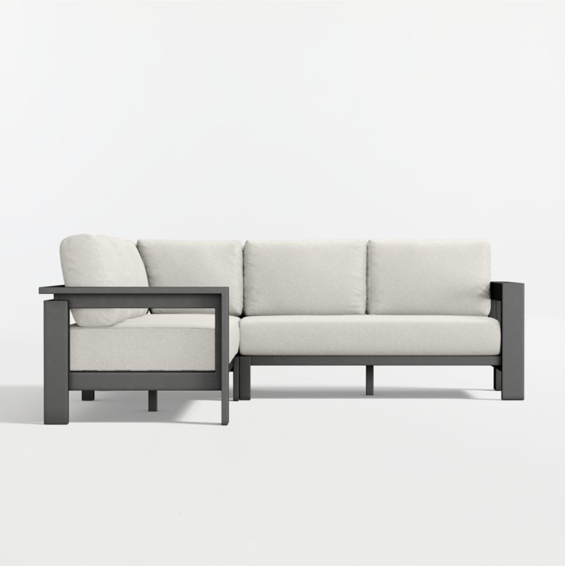 Walker Metal 3-Piece Outdoor Sectional Sofa with Canvas Natural Sunbrella ® Cushions