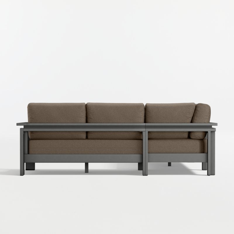 Walker Metal 3-Piece Outdoor Sectional Sofa with Cast Shale Sunbrella ® Cushions