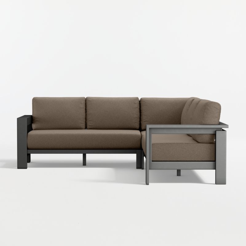 Walker Metal 3-Piece Outdoor Sectional Sofa with Cast Shale Sunbrella ® Cushions