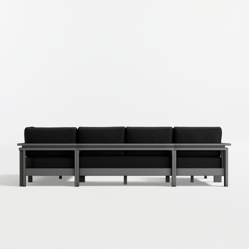 Walker Metal 4-Piece Left-Arm Chaise Outdoor Sectional Sofa with Canvas Black Sunbrella ® Cushions - image 15 of 16