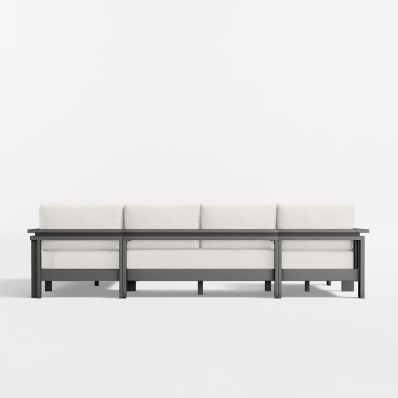 Walker Metal 4-Piece Left-Arm Chaise Outdoor Sectional Sofa with Canvas Canvas Sunbrella ® Cushions