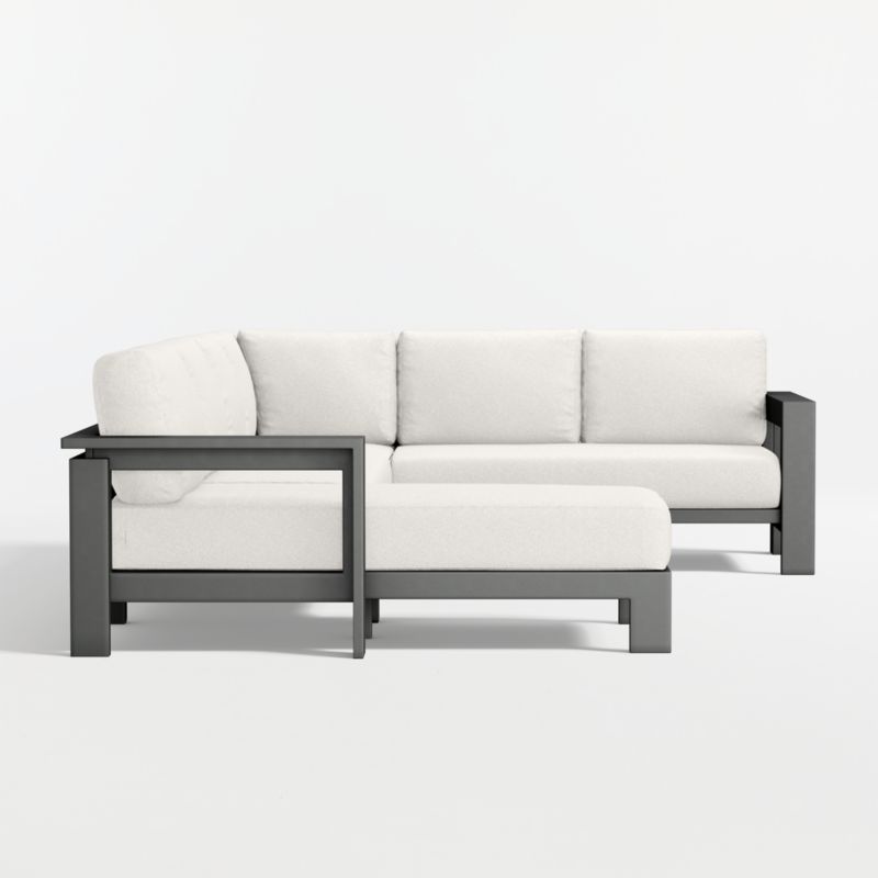 Walker Metal 4-Piece Left-Arm Chaise Outdoor Sectional Sofa with Canvas Canvas Sunbrella ® Cushions