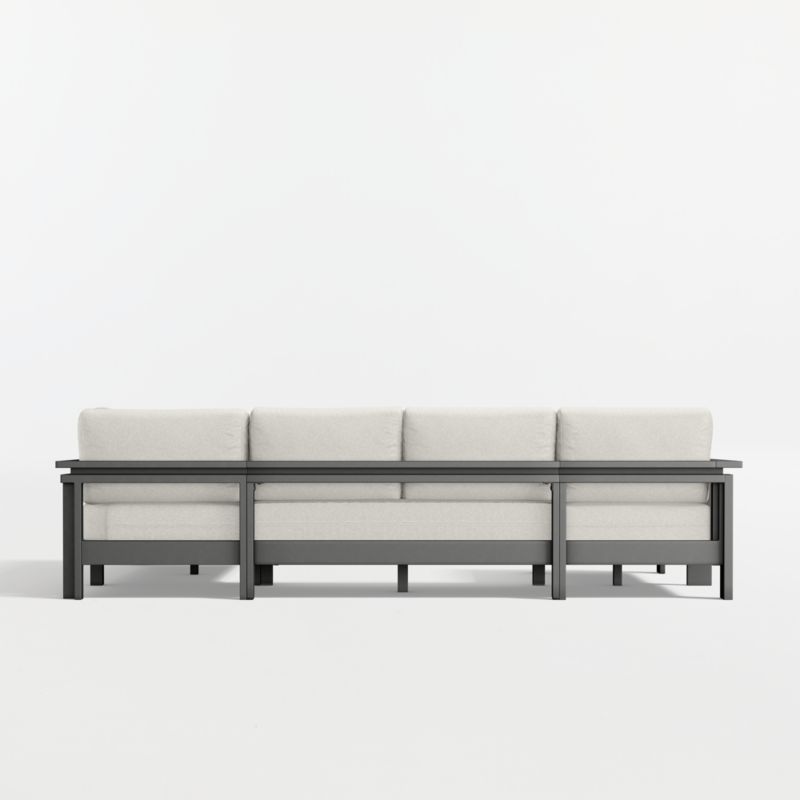 Walker Metal 4-Piece Left-Arm Chaise Outdoor Sectional Sofa with Canvas Natural Sunbrella ® Cushions - image 8 of 9