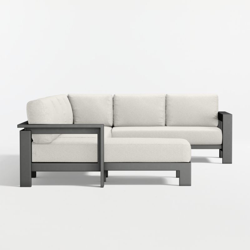 Walker Metal 4-Piece Left-Arm Chaise Outdoor Sectional Sofa with Canvas Natural Sunbrella ® Cushions - image 7 of 9