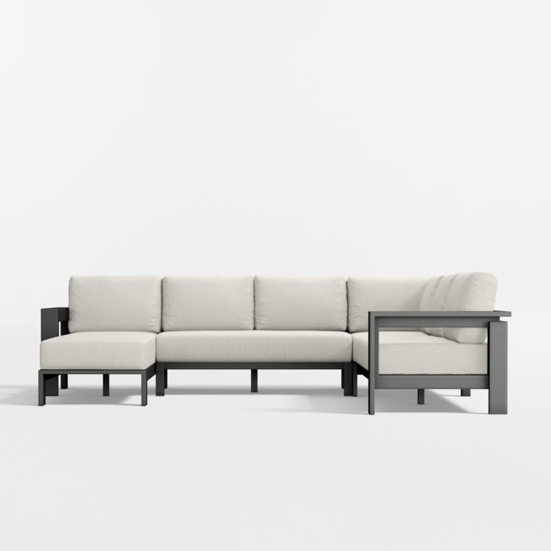 Walker Metal 4-Piece Left-Arm Chaise Outdoor Sectional Sofa with Canvas Natural Sunbrella ® Cushions - image 6 of 9