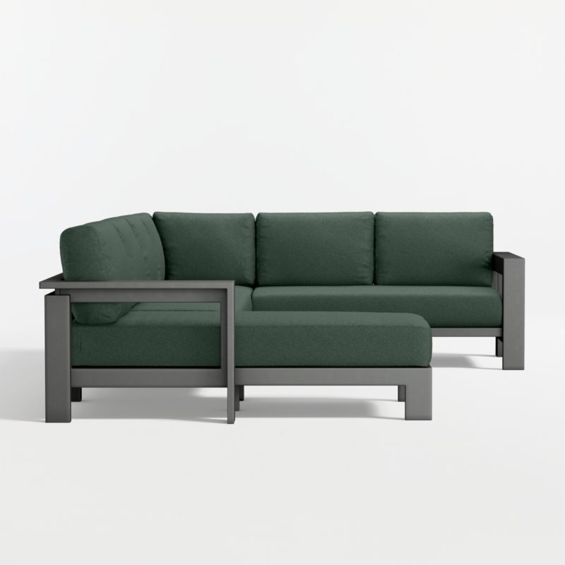 Walker Metal 4-Piece Left-Arm Chaise Outdoor Sectional Sofa with Cast Ivy Sunbrella ® Cushions - image 7 of 9