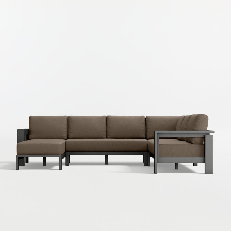 Walker Metal 4-Piece Left-Arm Chaise Outdoor Sectional Sofa with Cast Shale Sunbrella ® Cushions - image 6 of 9