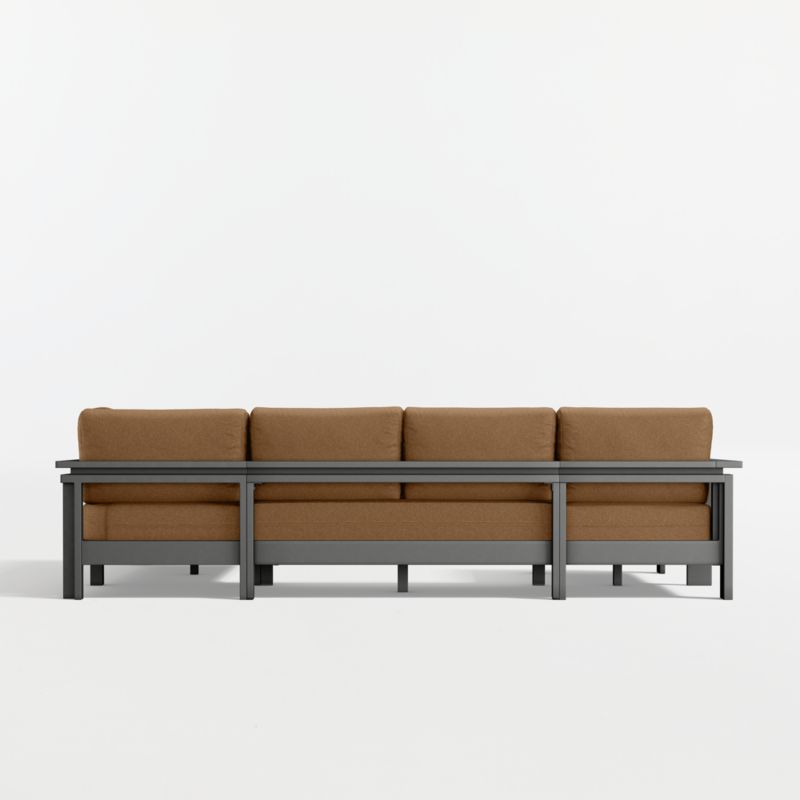 Walker Metal 4-Piece Left-Arm Chaise Outdoor Sectional Sofa with Cast Teak Sunbrella ® Cushions - image 15 of 16