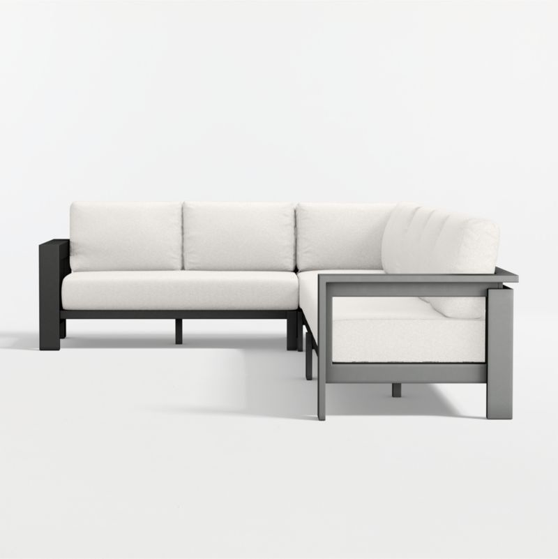 Walker Metal 4-Piece L-Shaped Outdoor Sectional Sofa with Canvas Canvas Sunbrella ® Cushions - image 14 of 18