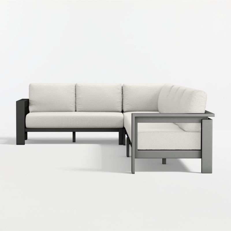 Walker Metal 4-Piece L-Shaped Outdoor Sectional Sofa with Canvas Natural Sunbrella ® Cushions - image 6 of 9