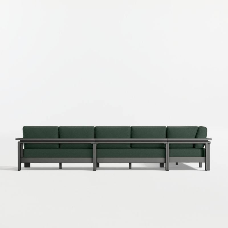 Walker Metal 4-Piece L-Shaped Outdoor Sectional Sofa with Cast Ivy Sunbrella ® Cushions - image 7 of 9