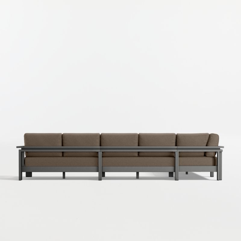 Walker Metal 4-Piece L-Shaped Outdoor Sectional Sofa with Cast Shale Sunbrella ® Cushions - image 7 of 9