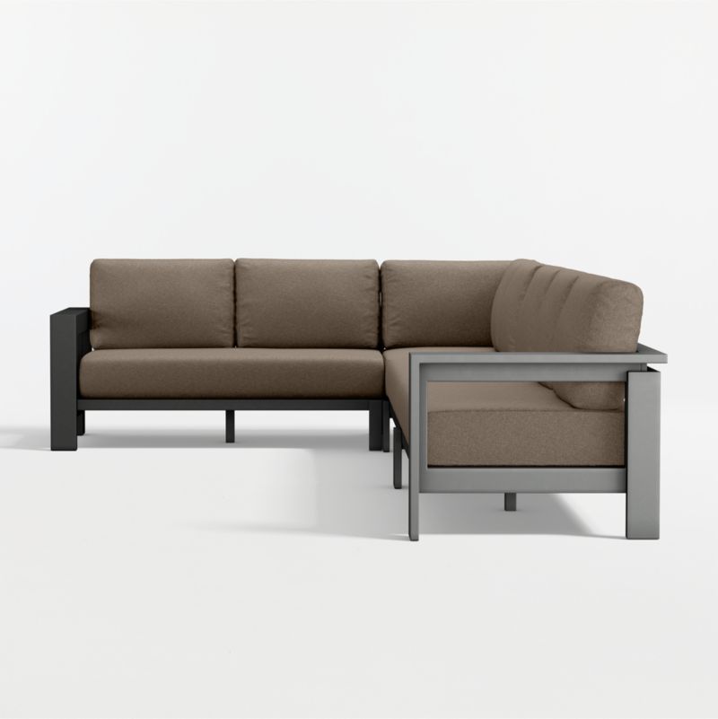Walker Metal 4-Piece L-Shaped Outdoor Sectional Sofa with Cast Shale Sunbrella ® Cushions - image 6 of 9