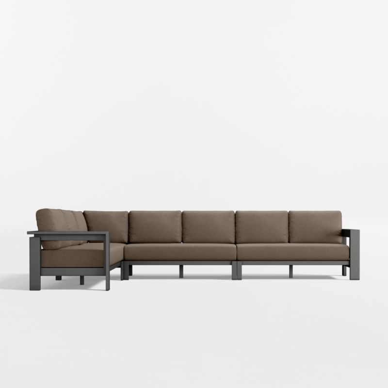 Walker Metal 4-Piece L-Shaped Outdoor Sectional Sofa with Cast Shale Sunbrella ® Cushions - image 5 of 9