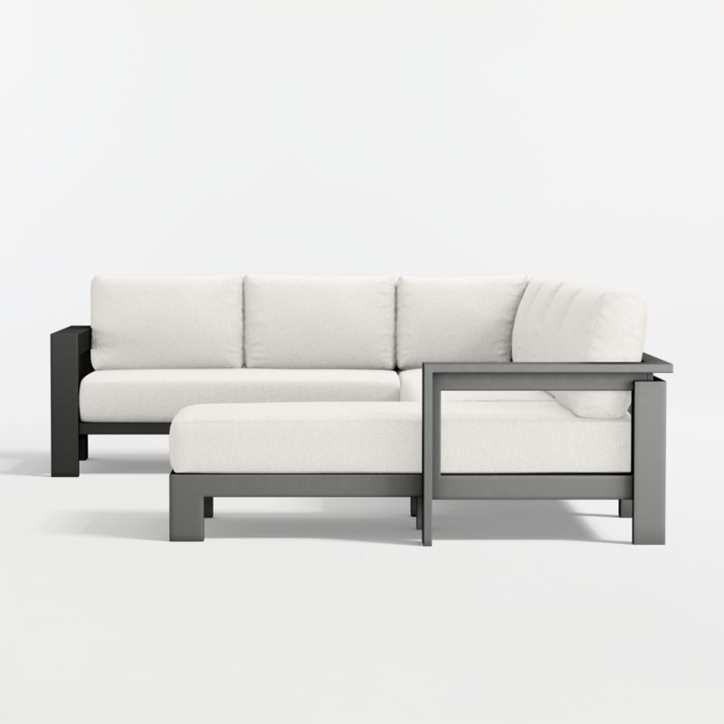 Walker Metal 4-Piece Right-Arm Chaise Outdoor Sectional Sofa with Canvas Canvas Sunbrella ® Cushions