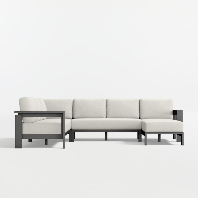 Walker Metal 4-Piece Right-Arm Chaise Outdoor Sectional Sofa with Canvas Natural Sunbrella ® Cushions - image 6 of 9