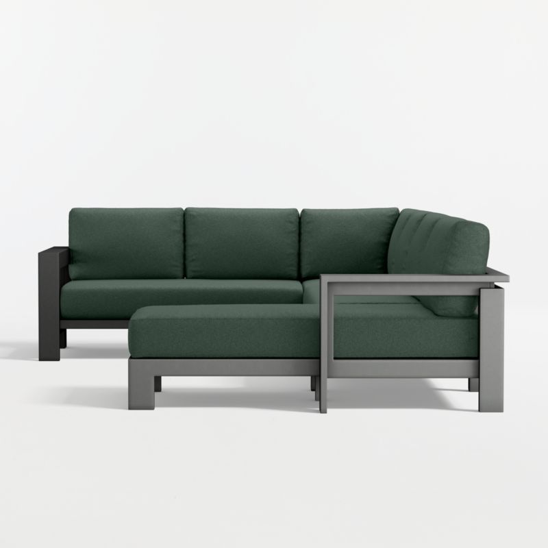 Walker Metal 4-Piece Right-Arm Chaise Outdoor Sectional Sofa with Cast Ivy Sunbrella ® Cushions - image 7 of 9