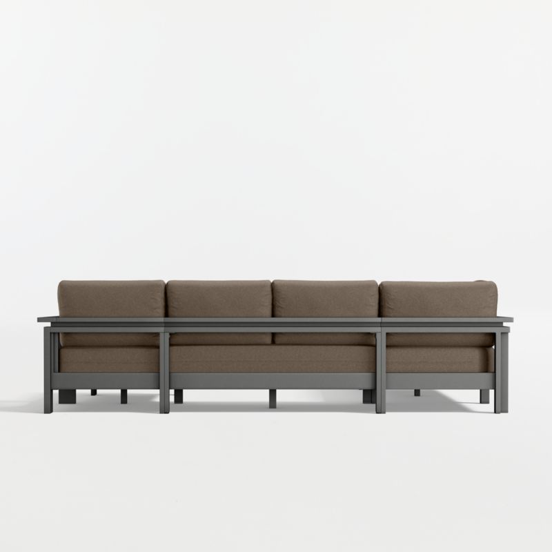 Walker Metal 4-Piece Right-Arm Chaise Outdoor Sectional Sofa with Cast Shale Sunbrella ® Cushions