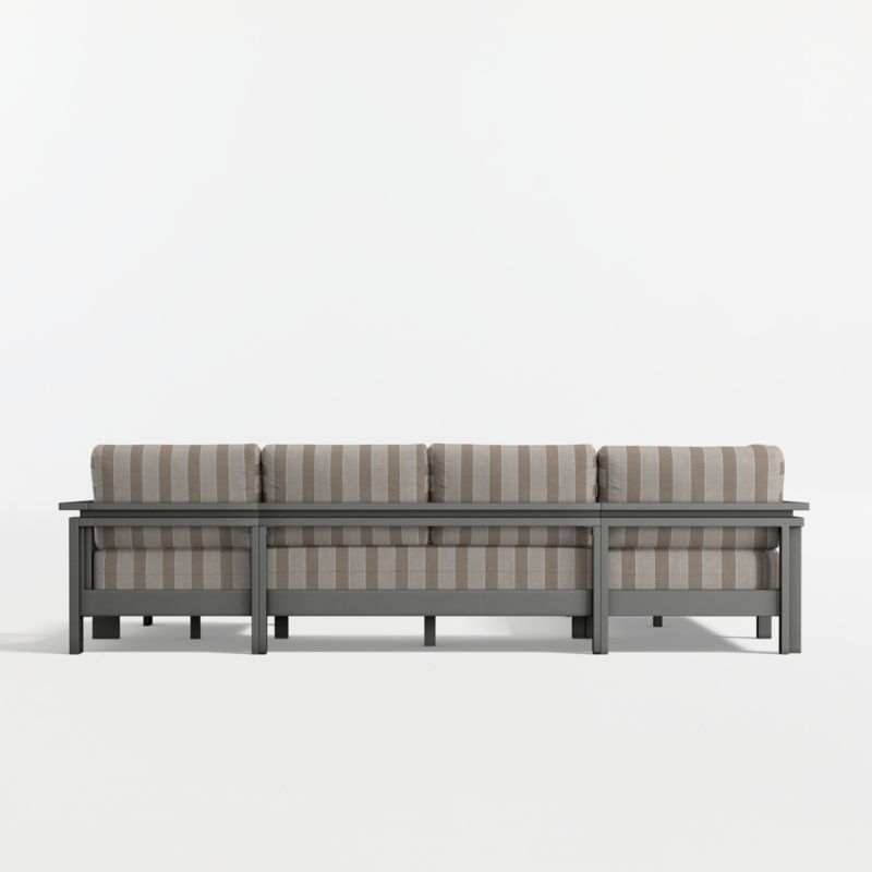 Walker Metal 4-Piece Right-Arm Chaise Outdoor Sectional Sofa with Range Dune Stripe Sunbrella ® Cushions - image 8 of 8