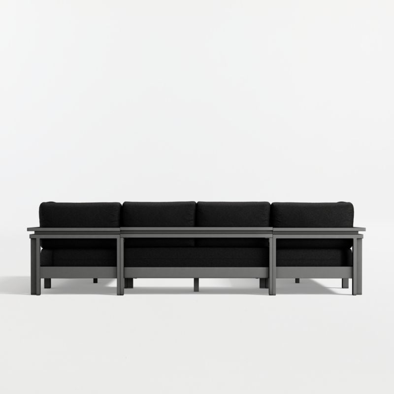 Walker Metal 5-Piece Outdoor Sectional Sofa with Canvas Black Sunbrella ® Cushions - image 15 of 16