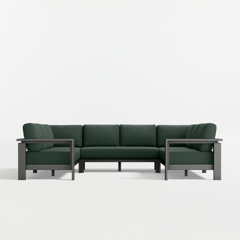 Walker Metal 5-Piece Outdoor Sectional Sofa with Cast Ivy Sunbrella ® Cushions - image 6 of 9