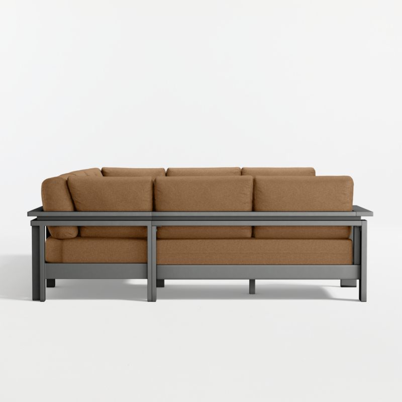 Walker Metal 5-Piece Outdoor Sectional Sofa with Cast Teak Sunbrella ® Cushions - image 14 of 16