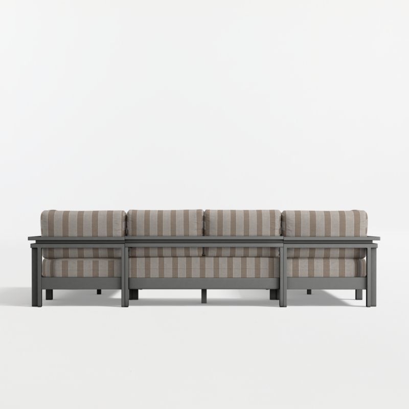 Walker Metal 5-Piece Outdoor Sectional Sofa with Range Dune Stripe Sunbrella ® Cushions - image 8 of 8