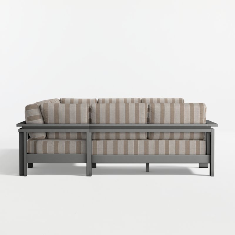 Walker Metal 5-Piece Outdoor Sectional Sofa with Range Dune Stripe Sunbrella ® Cushions - image 7 of 8
