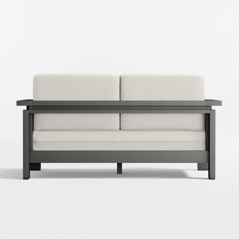 Walker 63" Metal Outdoor Loveseat with Canvas Natural Sunbrella ® Cushions - image 14 of 16