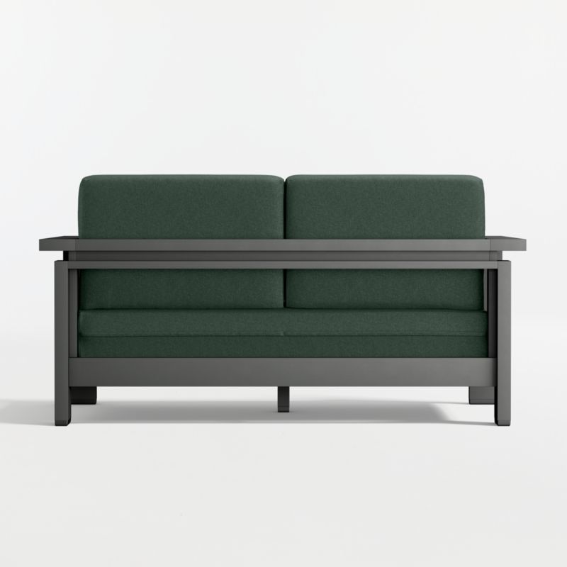 Walker 63" Metal Outdoor Loveseat with Cast Ivy Sunbrella ® Cushions - image 15 of 17