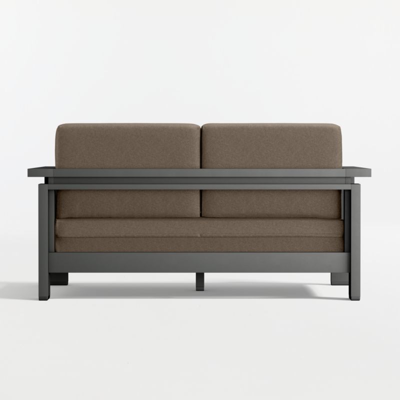 Walker 63" Metal Outdoor Loveseat with Cast Shale Sunbrella ® Cushions - image 14 of 16