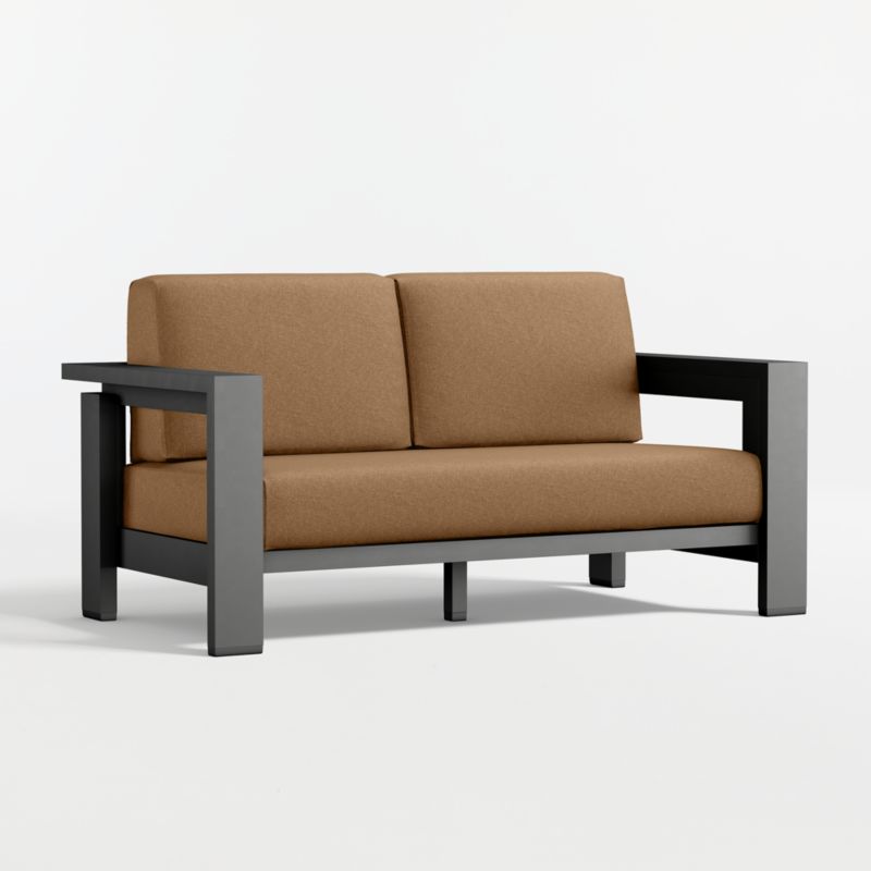 Walker 63" Metal Outdoor Loveseat with Cast Teak Sunbrella ® Cushions - image 12 of 16