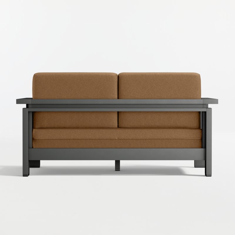 Walker 63" Metal Outdoor Loveseat with Cast Teak Sunbrella ® Cushions - image 14 of 16