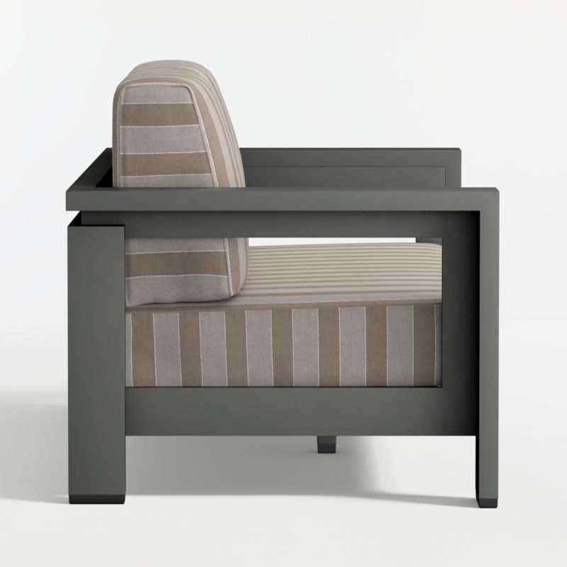 Walker 63" Metal Outdoor Loveseat with Range Dune Stripe Sunbrella ® Cushions - image 13 of 15