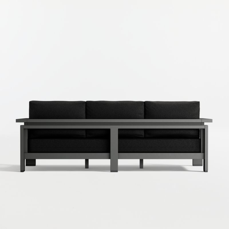 Walker 90" Metal Outdoor Sofa with Canvas Black Sunbrella ® Cushions - image 7 of 9