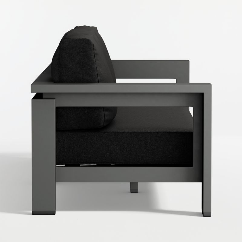 Walker 90" Metal Outdoor Sofa with Canvas Black Sunbrella ® Cushions - image 6 of 9