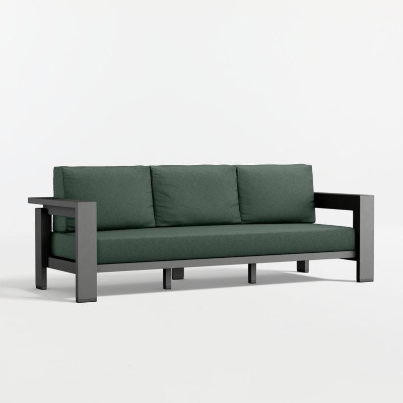 Walker 90" Metal Outdoor Sofa with Cast Ivy Sunbrella ® Cushions - image 13 of 17